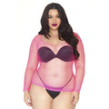 T-Shirt Résille Rose Grande Taille Femme