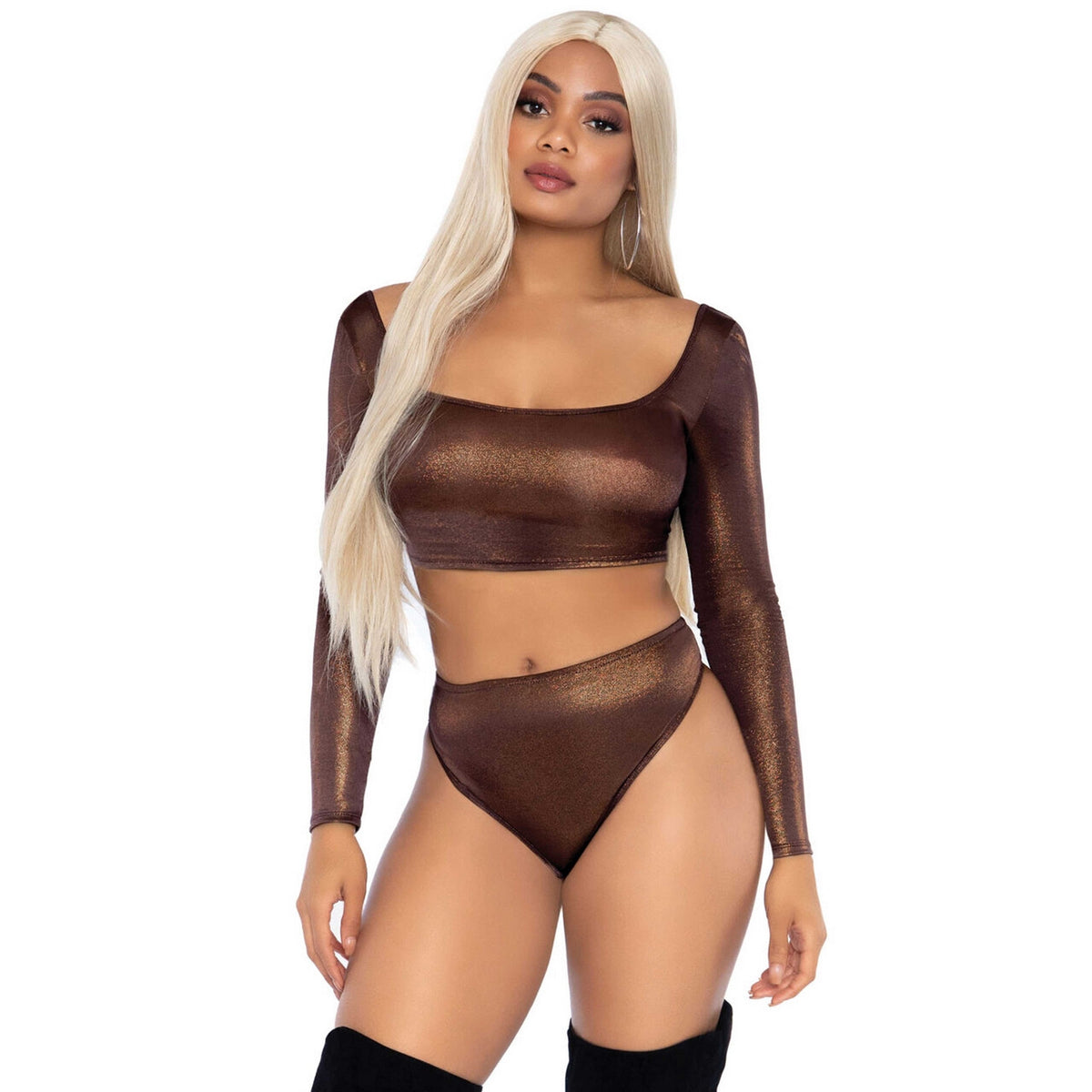 Op deze afbeelding zie je een Kostuums, van het merk Leg Avenue. Bronzen Sexy Superster Vrouw Kostuum