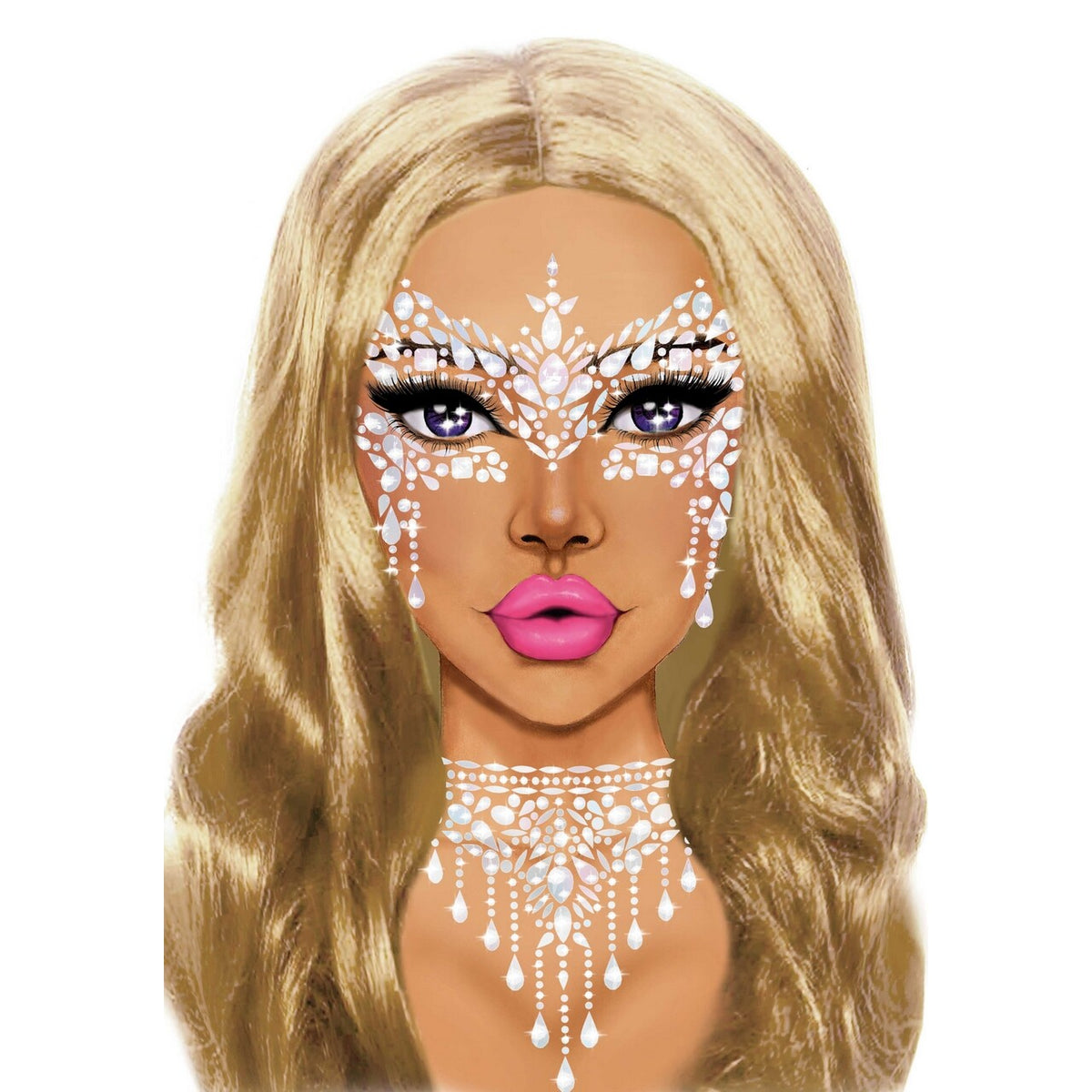 Op deze afbeelding zie je een Accessoires, van het merk Leg Avenue. Masquerade Face Jewels Sticker