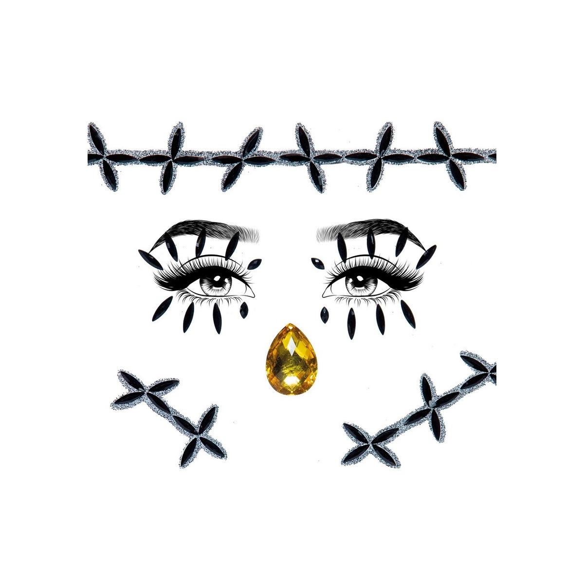 Op deze afbeelding zie je een Accessoires, van het merk Leg Avenue. Stitches Face Jewels Sticker