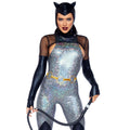 Super-Vilaine Féline Argentée Costume Femme