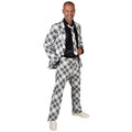 Élégant Noir Et Blanc 3 Pièces Costume
