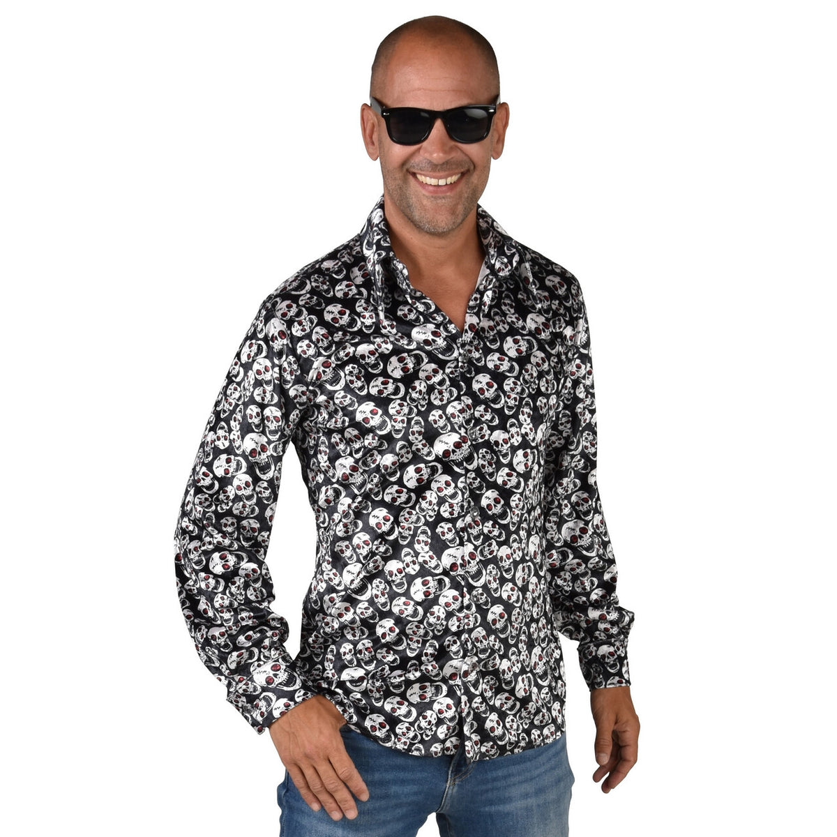 Op deze afbeelding zie je een Kostuums, van het merk Magic By Freddy's. Skull Raiser Overhemd Man