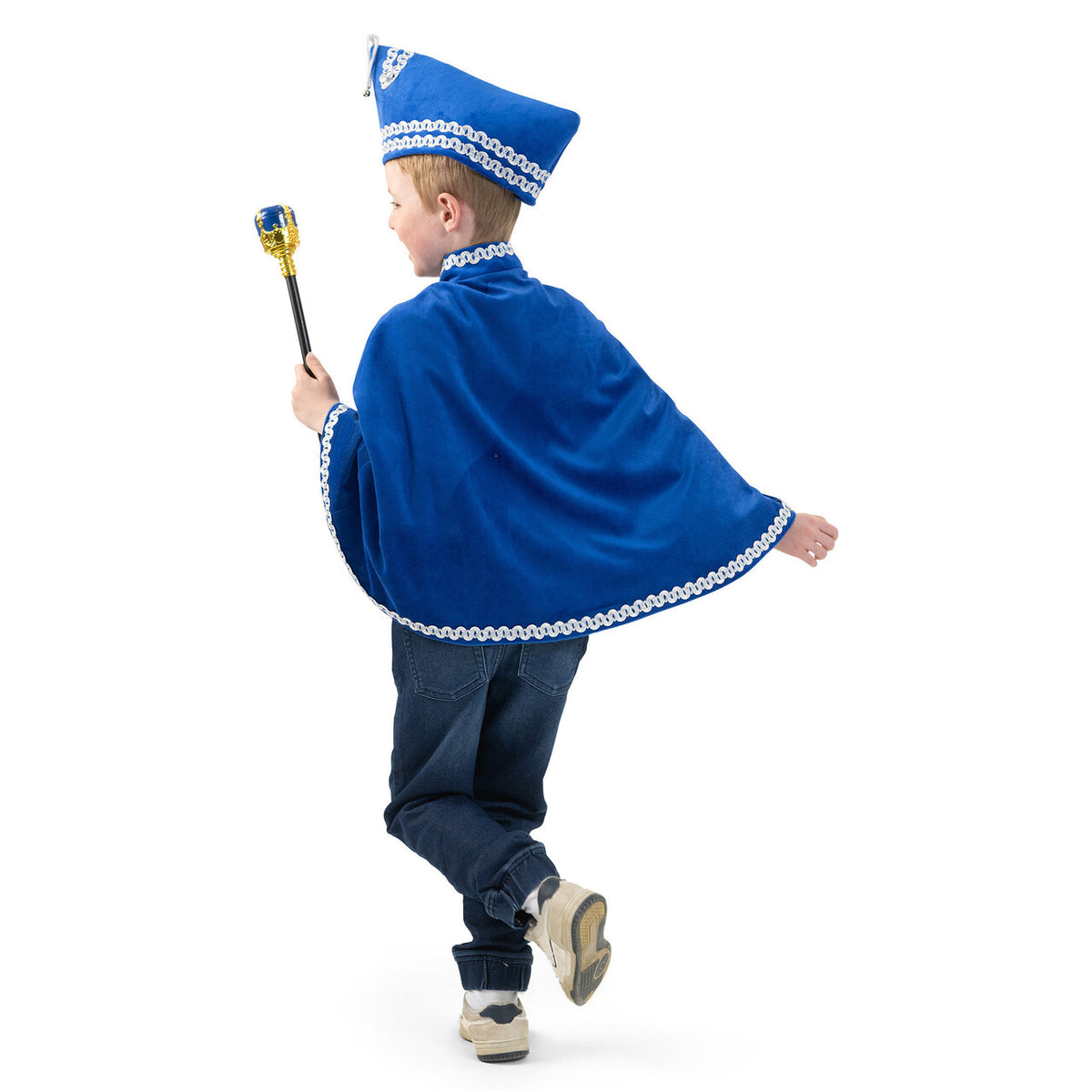 Op deze afbeelding zie je een Kostuums, van het merk Magic By Freddy's. Raad Van 11 Cape Blauw Kind