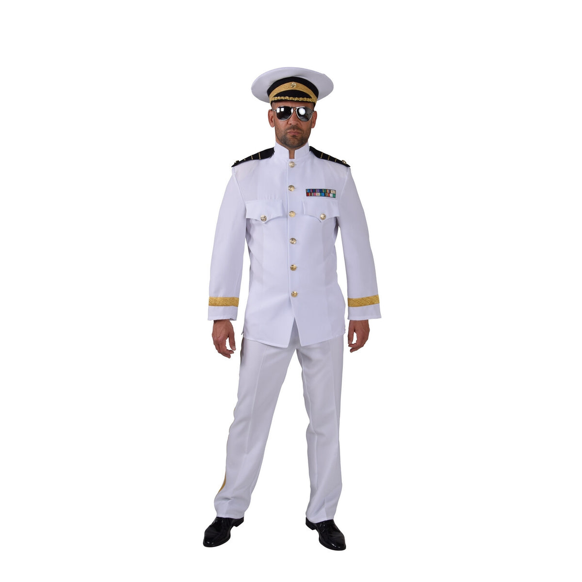 Op deze afbeelding zie je een Kostuums, van het merk Magic By Freddy's. Admiraal Bananen Republiek Dictator Man Kostuum