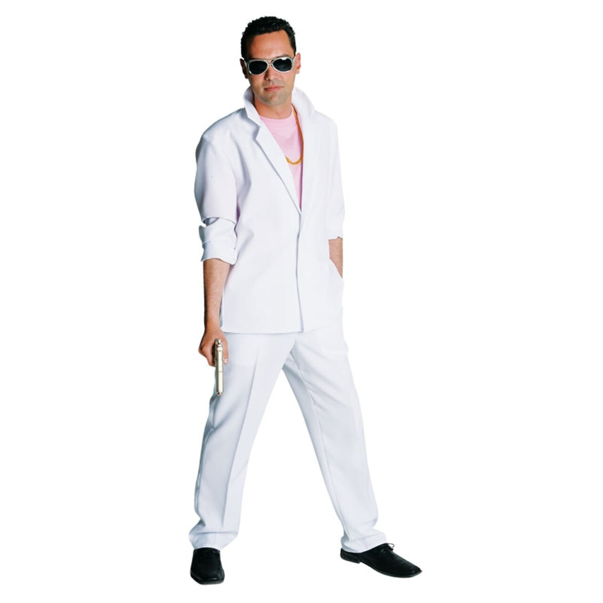 Op deze afbeelding zie je een Kostuums, van het merk Magic By Freddy's. Wit Sonny Miami Vice Man Kostuum