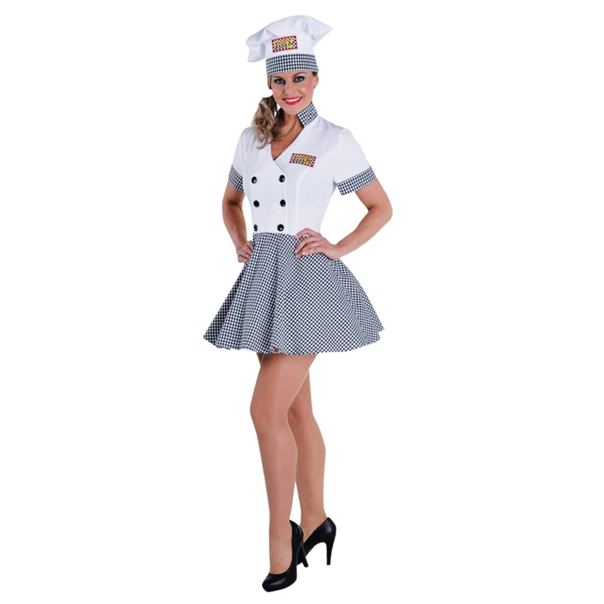 Op deze afbeelding zie je een Kostuums, van het merk Magic By Freddy's. Michelin Kok Margot Sterren Restaurant Vrouw Kostuum