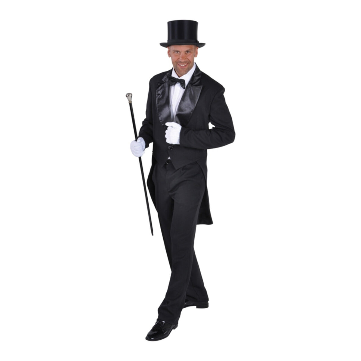 Op deze afbeelding zie je een Kostuums, van het merk Magic By Freddy's. Zwarte Slipjas Bing Crosby Man