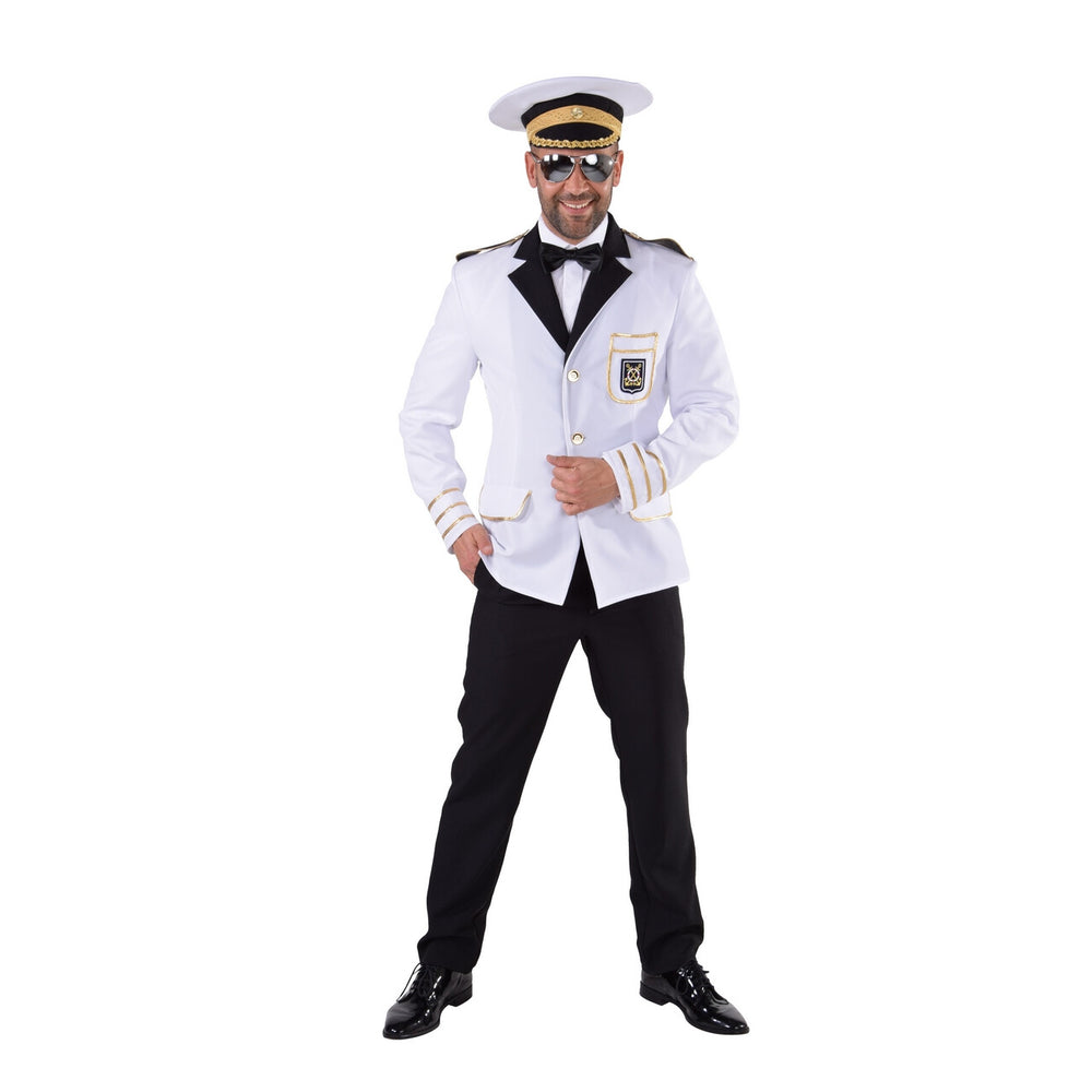 Op deze afbeelding zie je een Kostuums, van het merk Magic By Freddy's. Colbert Loveboat Kapitein Met Gouden Biezen Man