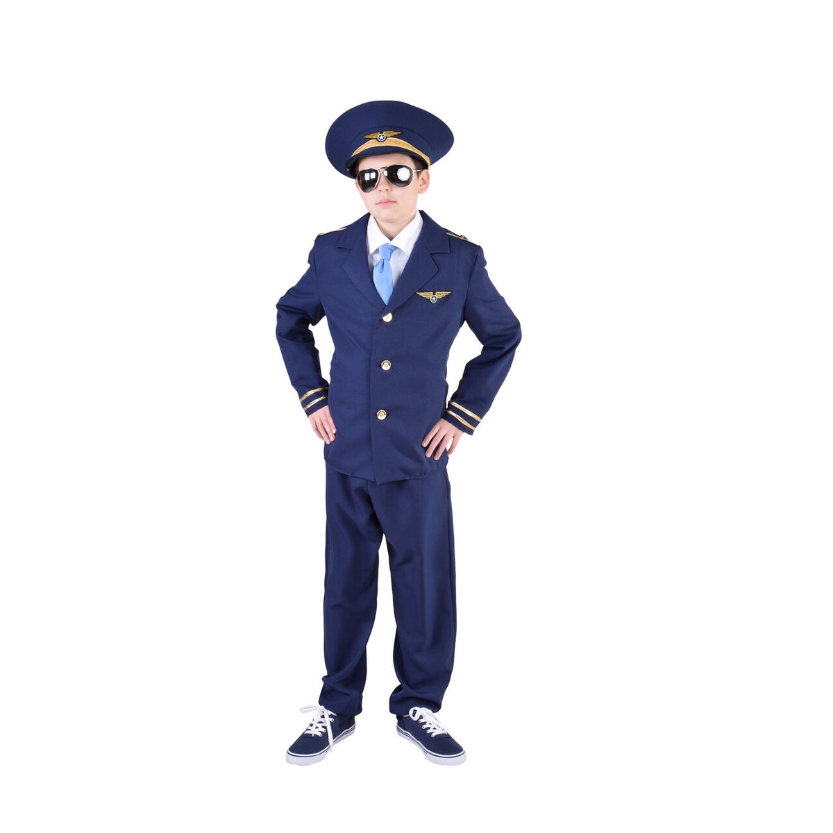 Op deze afbeelding zie je een Kostuums, van het merk Magic By Freddy's. Gezagvoerder Boeing 747 Piloot Jongen Kostuum