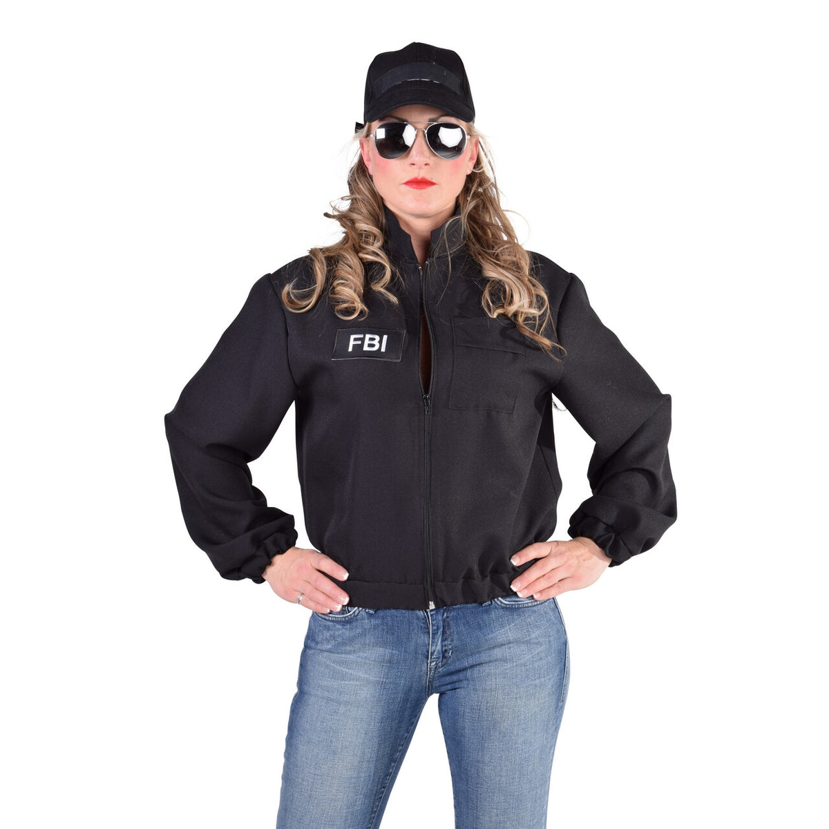 Op deze afbeelding zie je een Kostuums, van het merk Magic By Freddy's. Mega Stoer Zwart Fbi Politiejas Vrouw