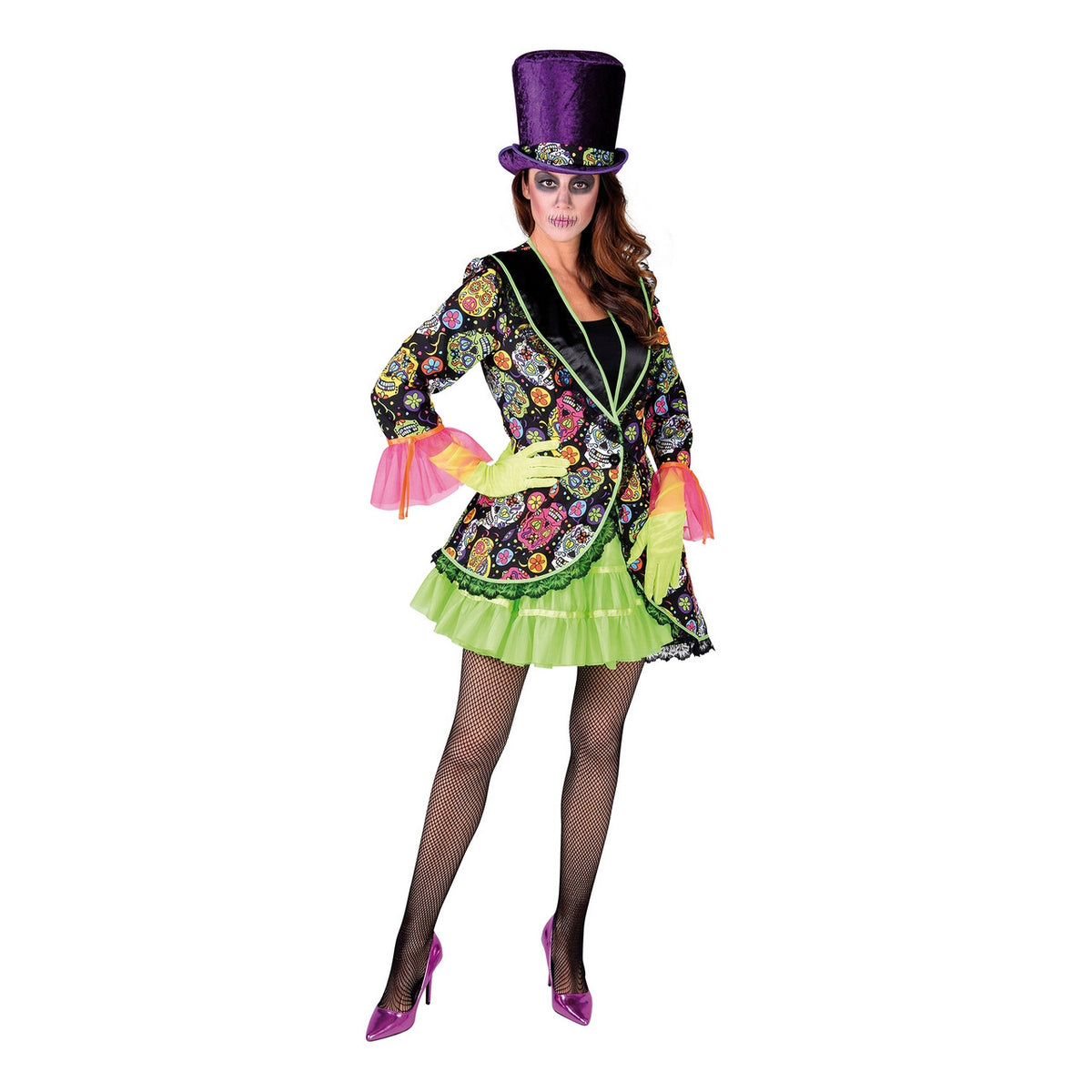 Op deze afbeelding zie je een Kostuums, van het merk Magic By Freddy's. Asymmetrische Day Of Death Slipjas Vrouw