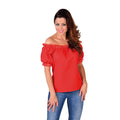 Blouse Sexy épaules Dénudées Rouge