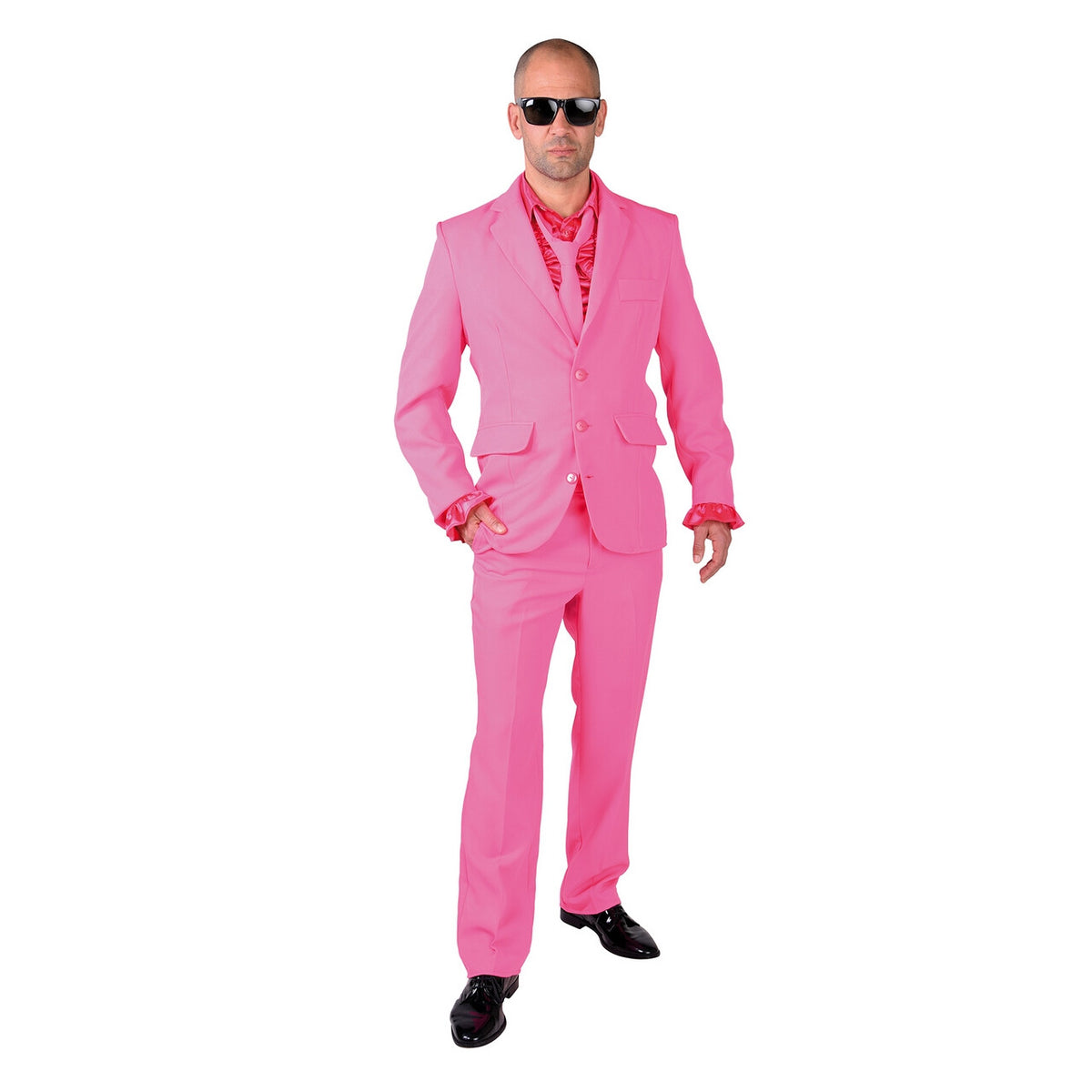 Op deze afbeelding zie je een Kostuums, van het merk Magic By Freddy's. Cool Men In Pink Man Kostuum