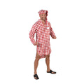 Chemise De Nuit Père Jacques Rouge Et Blanc à Carreaux Avec Bonnet De Nuit Costume
