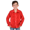 Chemise Disco Diable à Volants Rouge