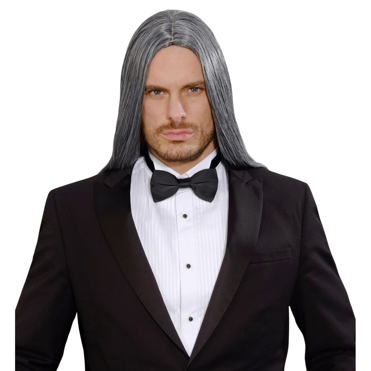 Op deze afbeelding zie je een Accessoires, van het merk Widmann. Pruik Gothic Victor Grijs
