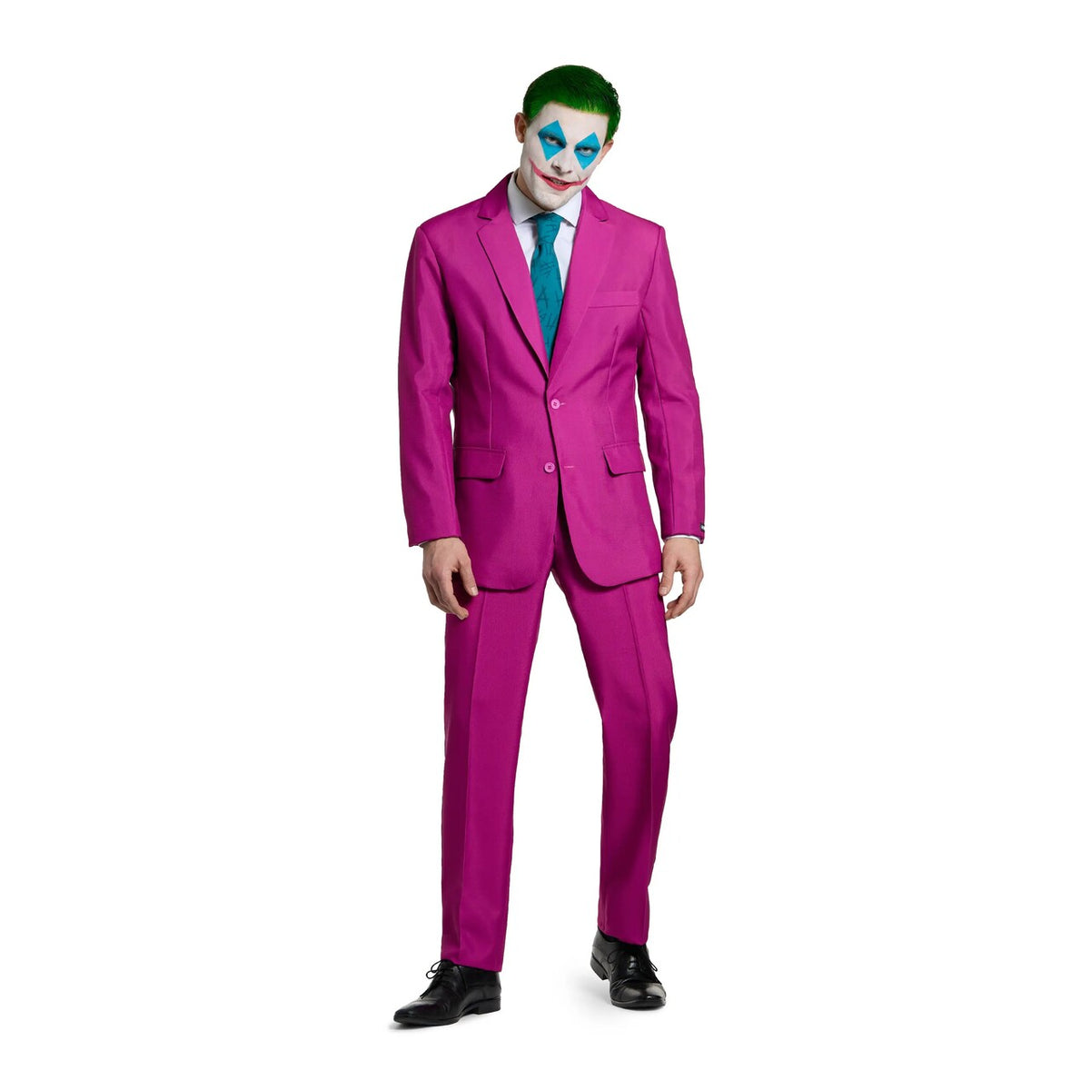 Op deze afbeelding zie je een Kostuums, van het merk Suitmeister. Chique Ruby Red Joker Man Kostuum
