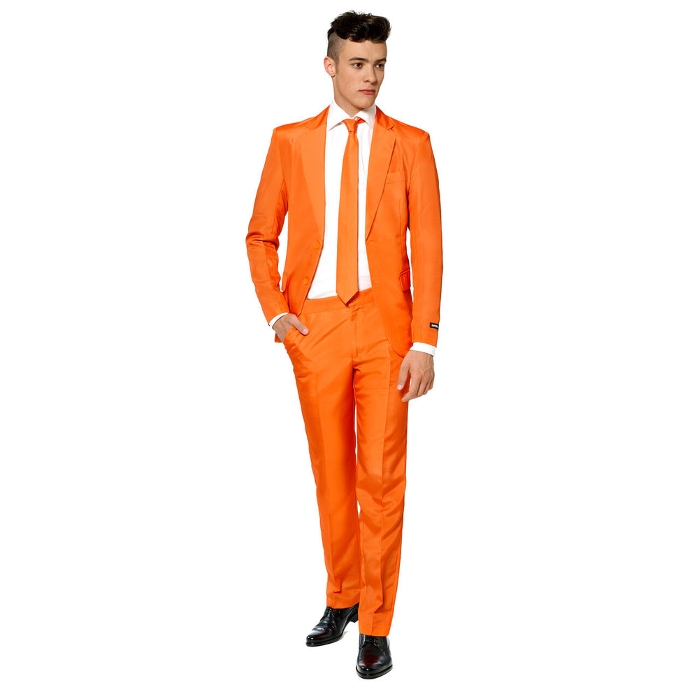 Op deze afbeelding zie je een Kostuums, van het merk Suitmeister. Heel Oranje Solid Orange Suitmeister Man Kostuum