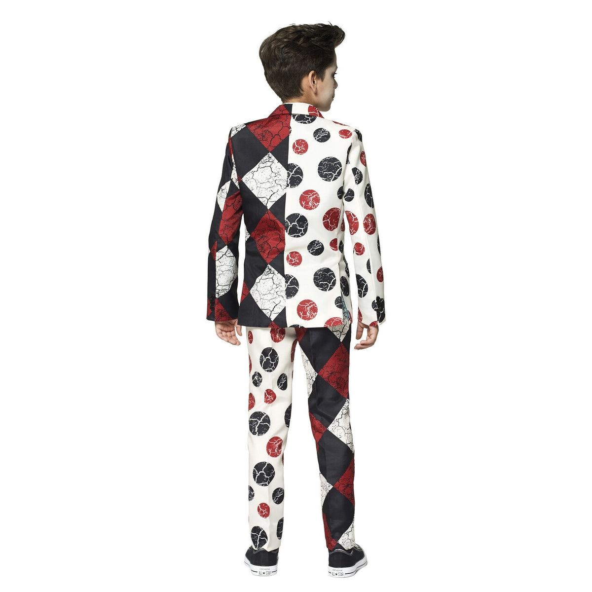 Op deze afbeelding zie je een Kostuums, van het merk Suitmeister. Halloween Bloedvaten Enge Harlekijn Jongen Kostuum