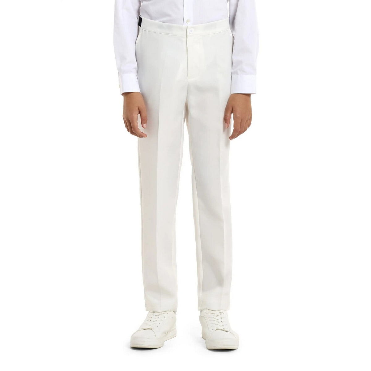 Op deze afbeelding zie je een Kostuums, van het merk Opposuits. Solid White Party Jongen Kostuum