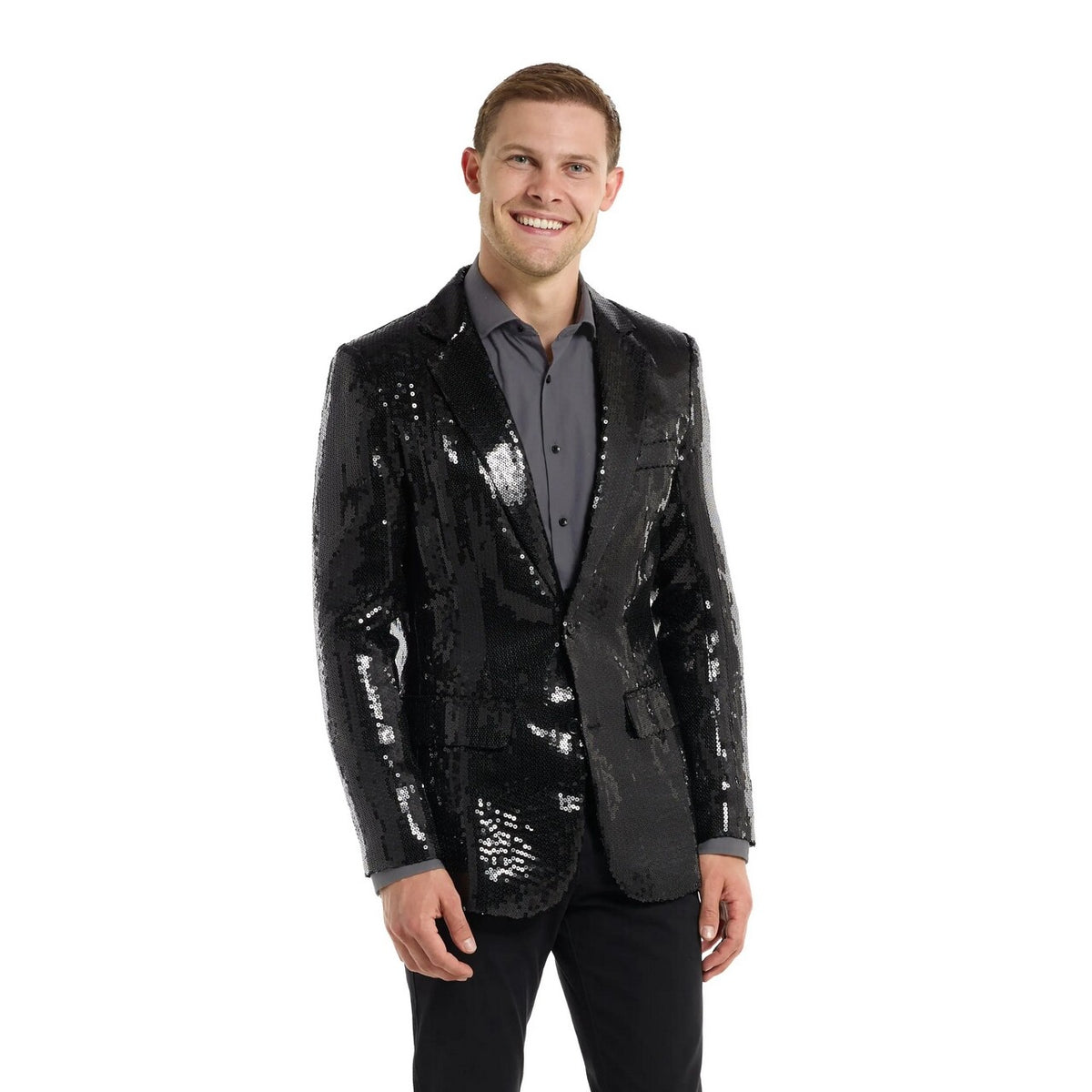 Op deze afbeelding zie je een Kostuums, van het merk Opposuits. Sequins Black Quizmaster Blazer Man