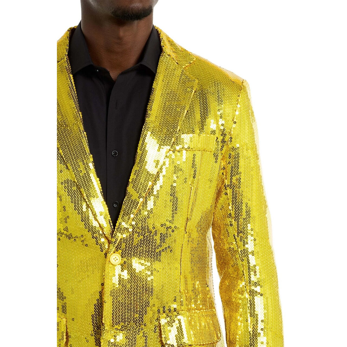 Op deze afbeelding zie je een Kostuums, van het merk Opposuits. Sequins Yellow Blazer Man