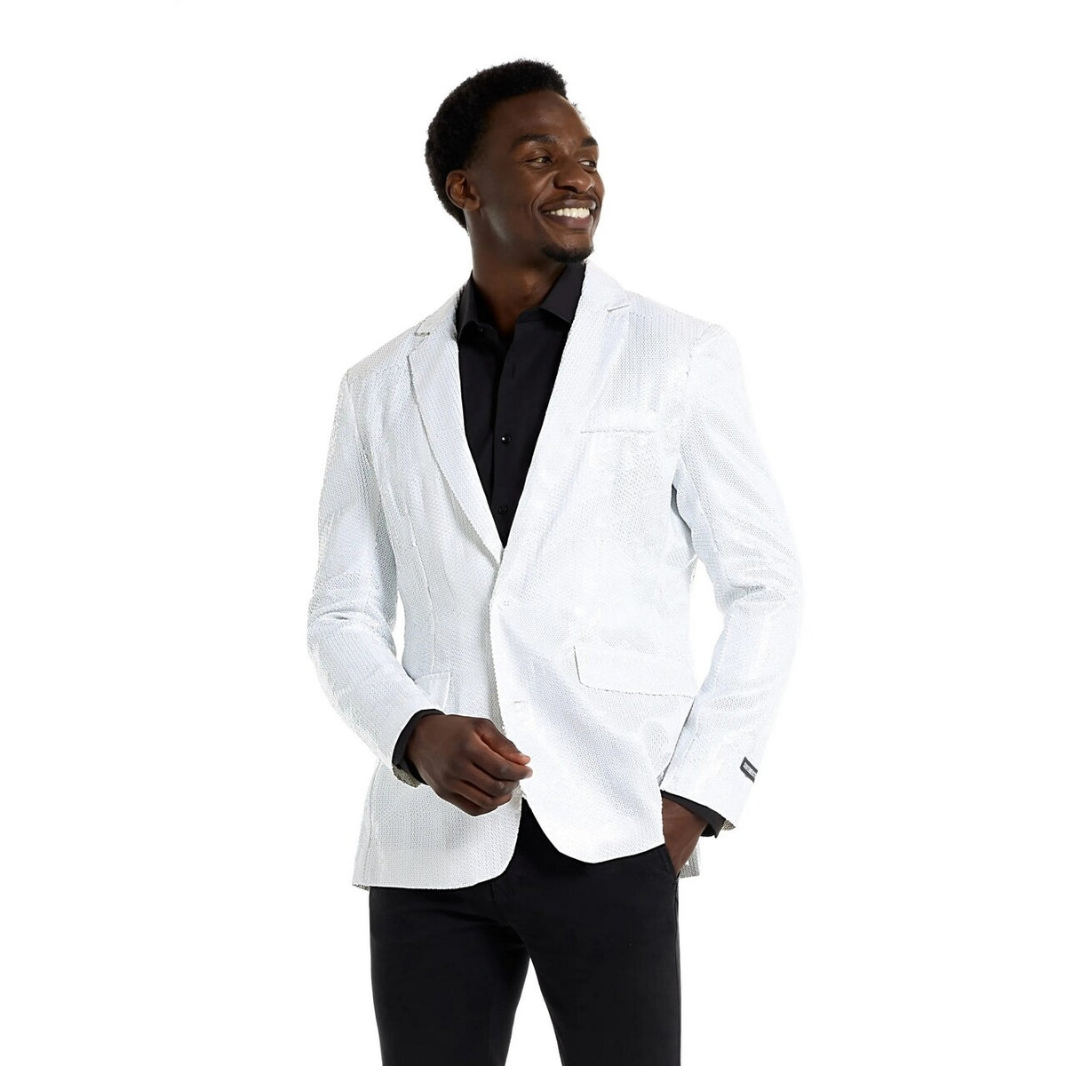Op deze afbeelding zie je een Kostuums, van het merk Opposuits. Sequins White Blazer Man