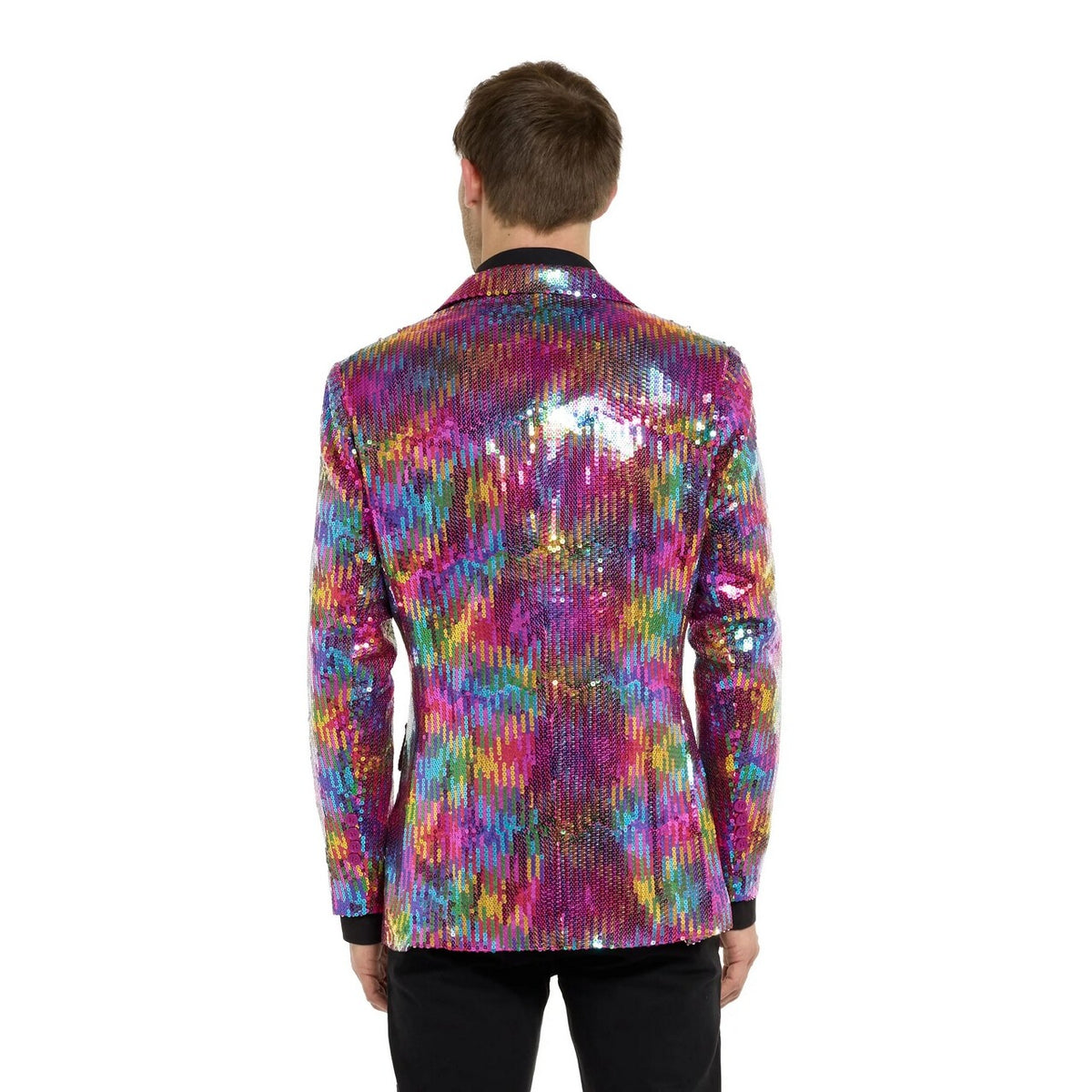 Op deze afbeelding zie je een Kostuums, van het merk Opposuits. Sequins Rainbow Blazer Man