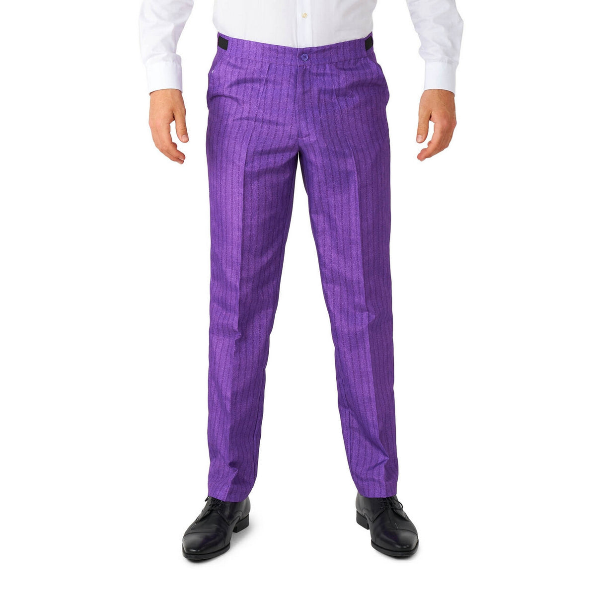 Op deze afbeelding zie je een Kostuums, van het merk Suitmeister. Paarse Funny Joker Man Kostuum