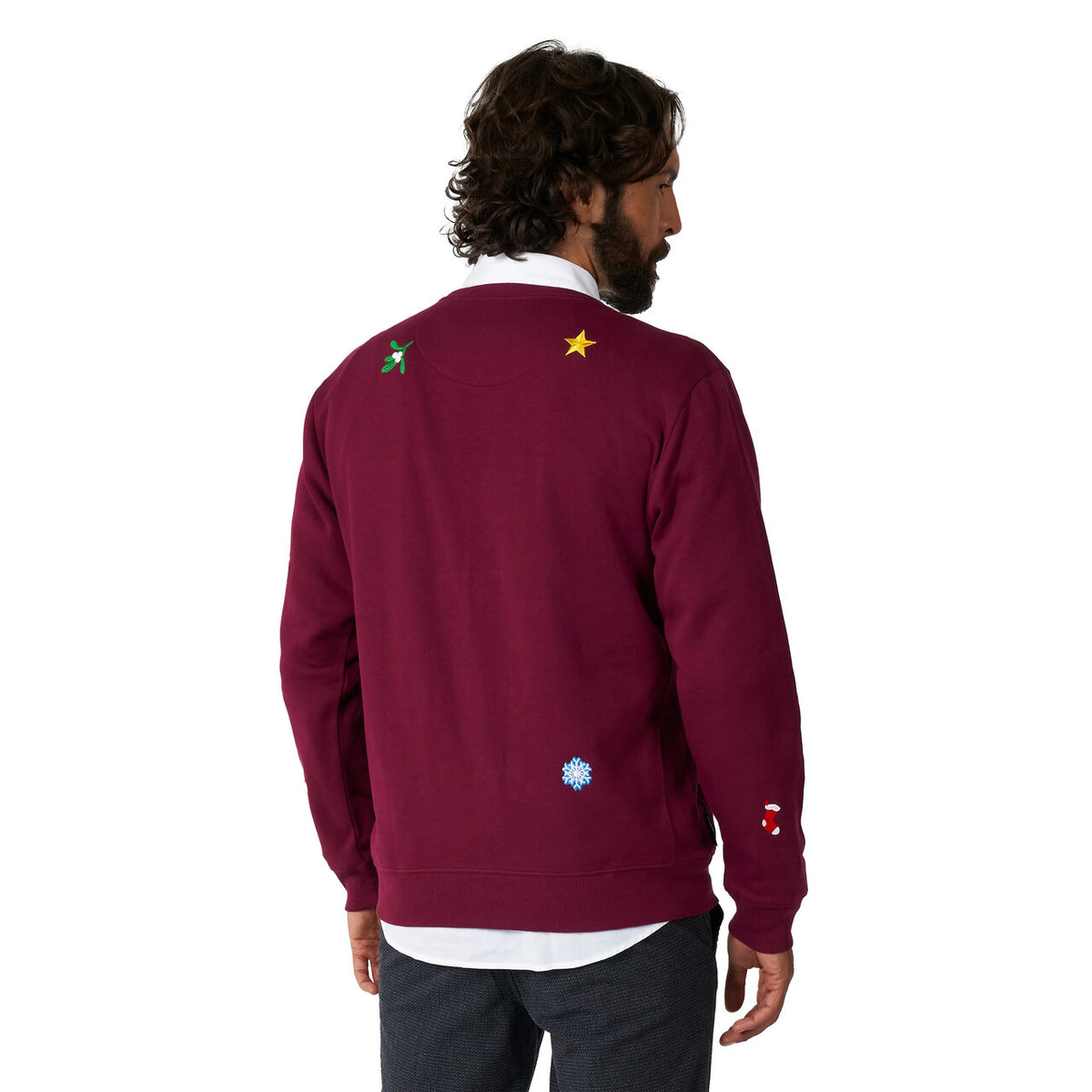 Op deze afbeelding zie je een Kostuums, van het merk Opposuits. X-Mas Nette Kersttrui Rood Man
