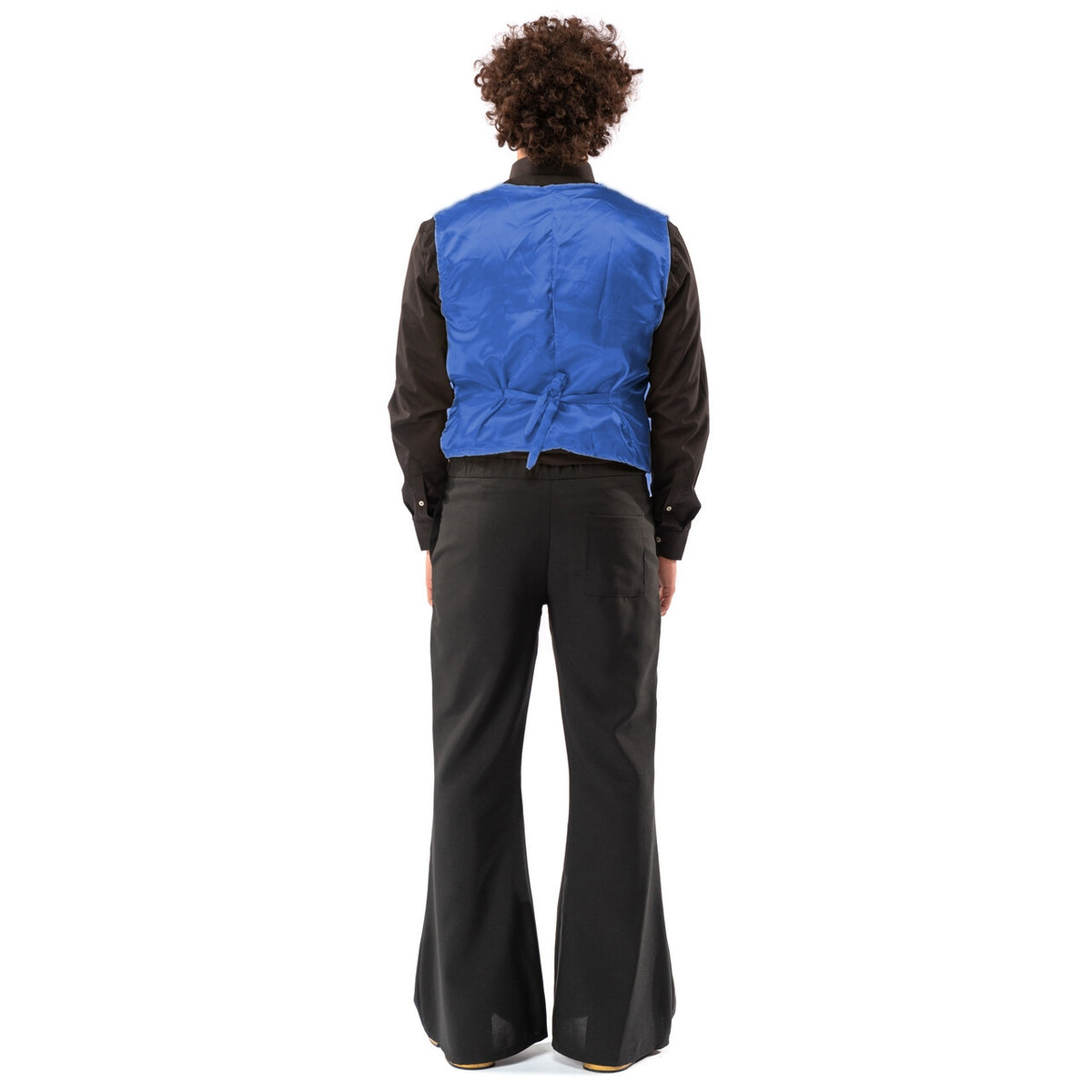 Op deze afbeelding zie je een Kostuums, van het merk Original Replicas. Paillettenvest Met Strik Blue Monday Man