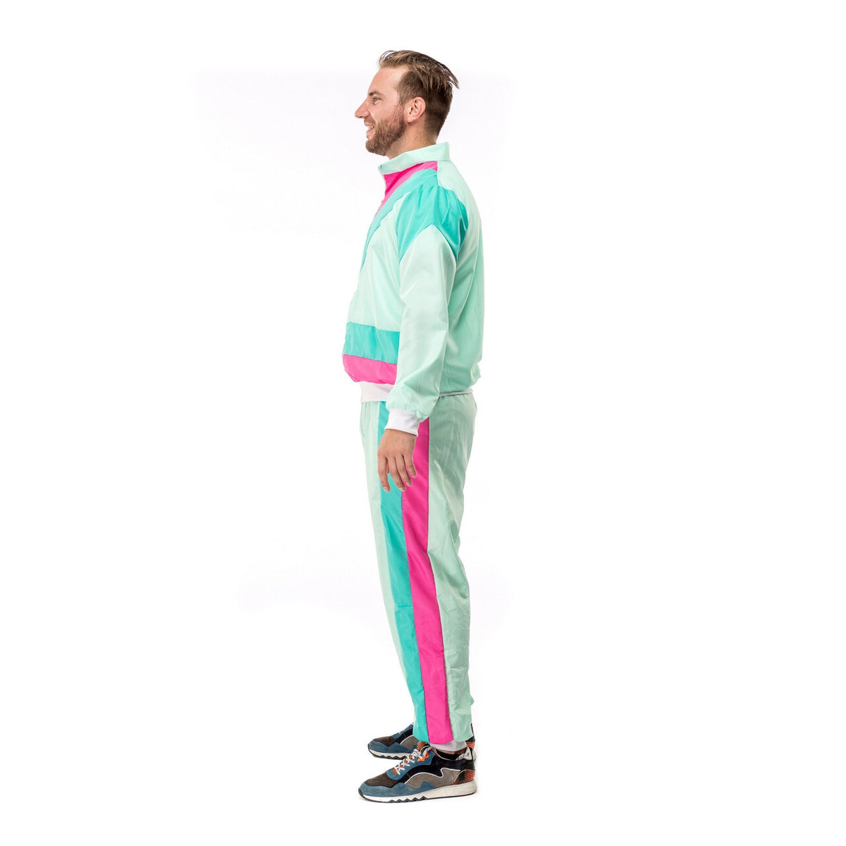 Op deze afbeelding zie je een Kostuums, van het merk Original Replicas. 80s Trainingspak Dancing David Man Kostuum