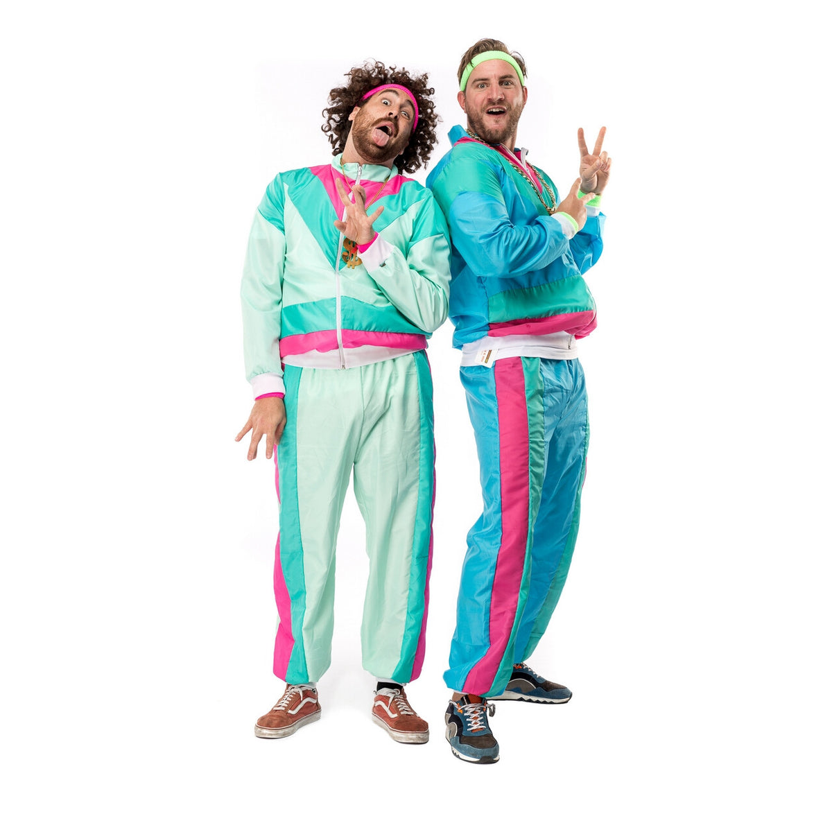 Op deze afbeelding zie je een Kostuums, van het merk Original Replicas. 80s Trainingspak Dancing David Man Kostuum