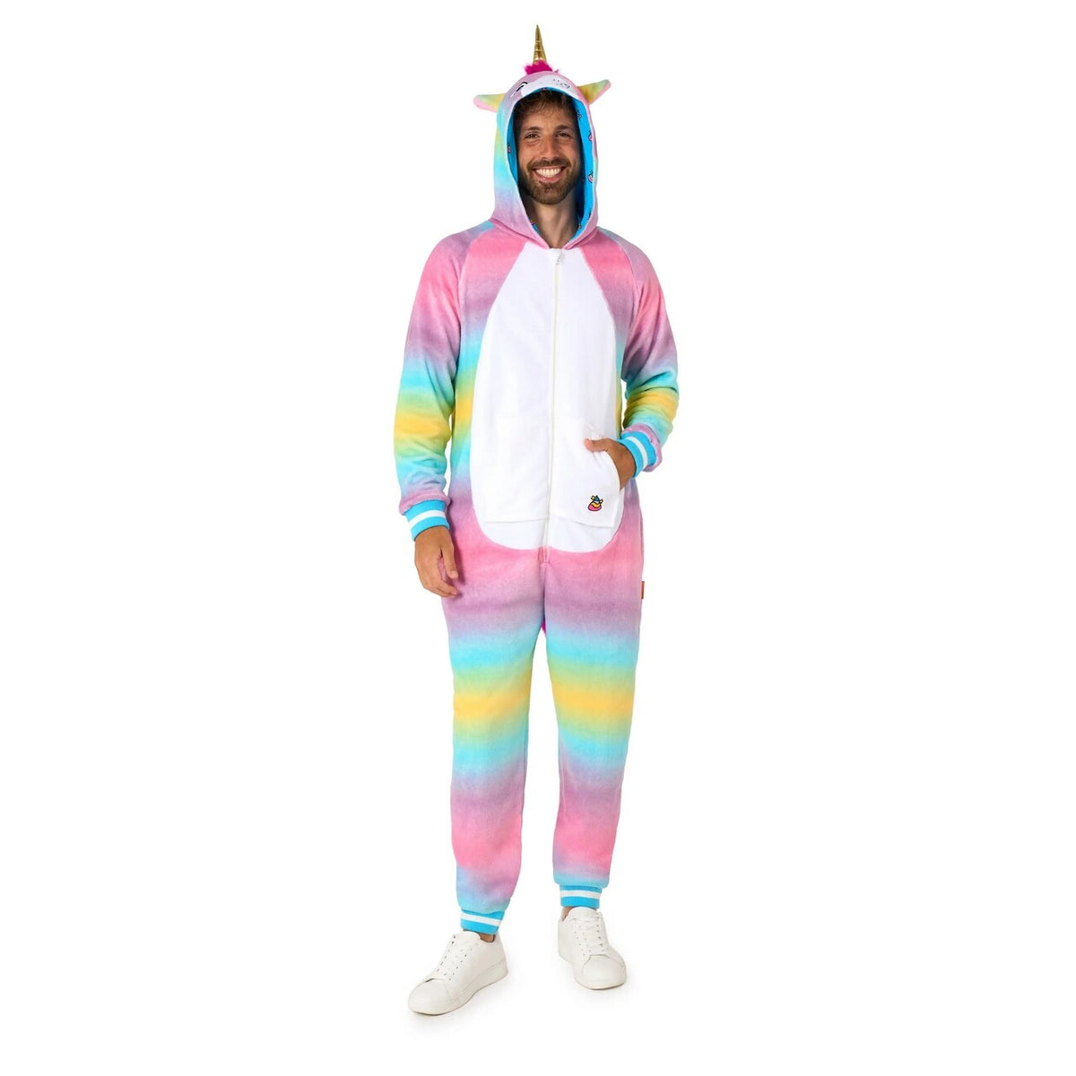 Op deze afbeelding zie je een Kostuums, van het merk Opposuits. Unicorn Sleepover Onesie Kostuum