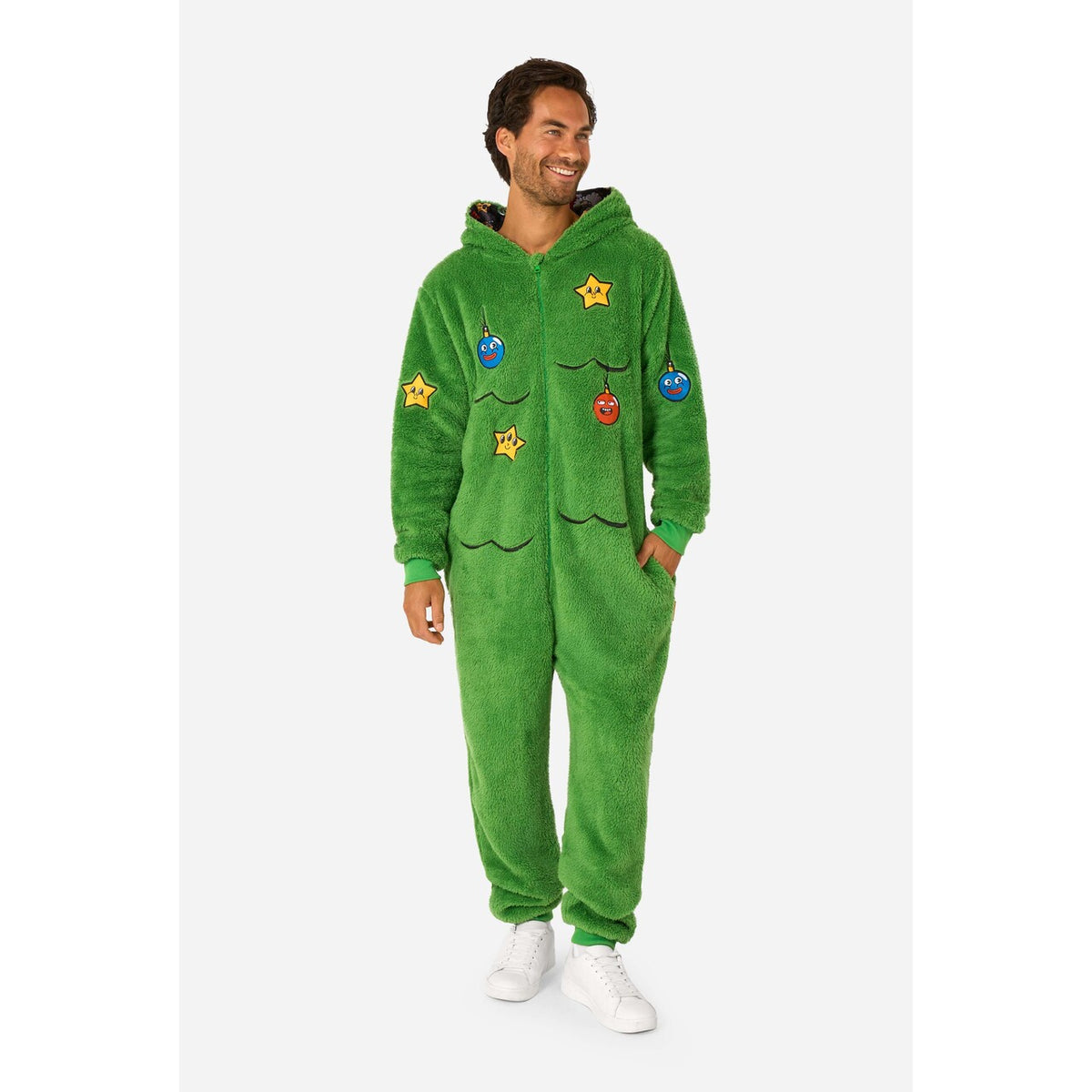 Op deze afbeelding zie je een Kostuums, van het merk Opposuits. Merry Jinglejoy - Tree Onesie Kostuum