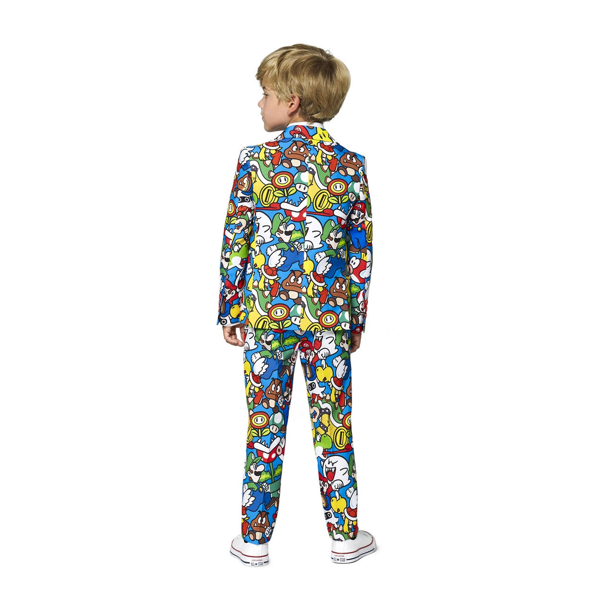 Op deze afbeelding zie je een Kostuums, van het merk Opposuits. Super-De-Luxe Mario World™ Jongen Kostuum