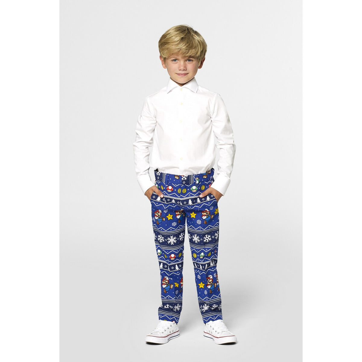 Op deze afbeelding zie je een Kostuums, van het merk Opposuits. Jongens Lets Go Play Merry Mario™ Kostuum