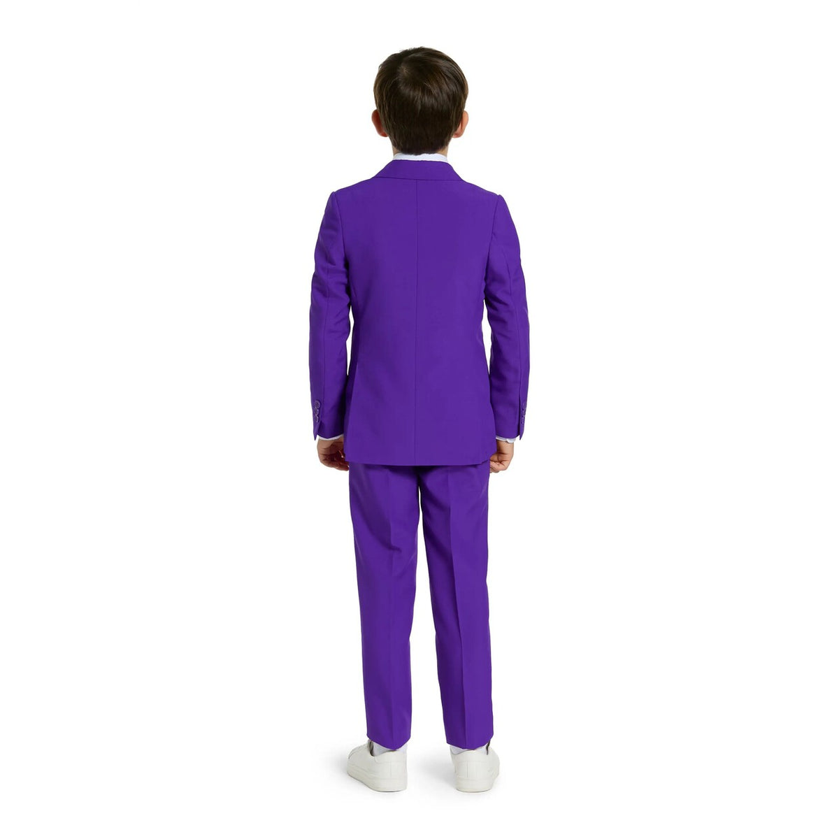 Op deze afbeelding zie je een Kostuums, van het merk Opposuits. Purple Joker Prince Jongen Kostuum