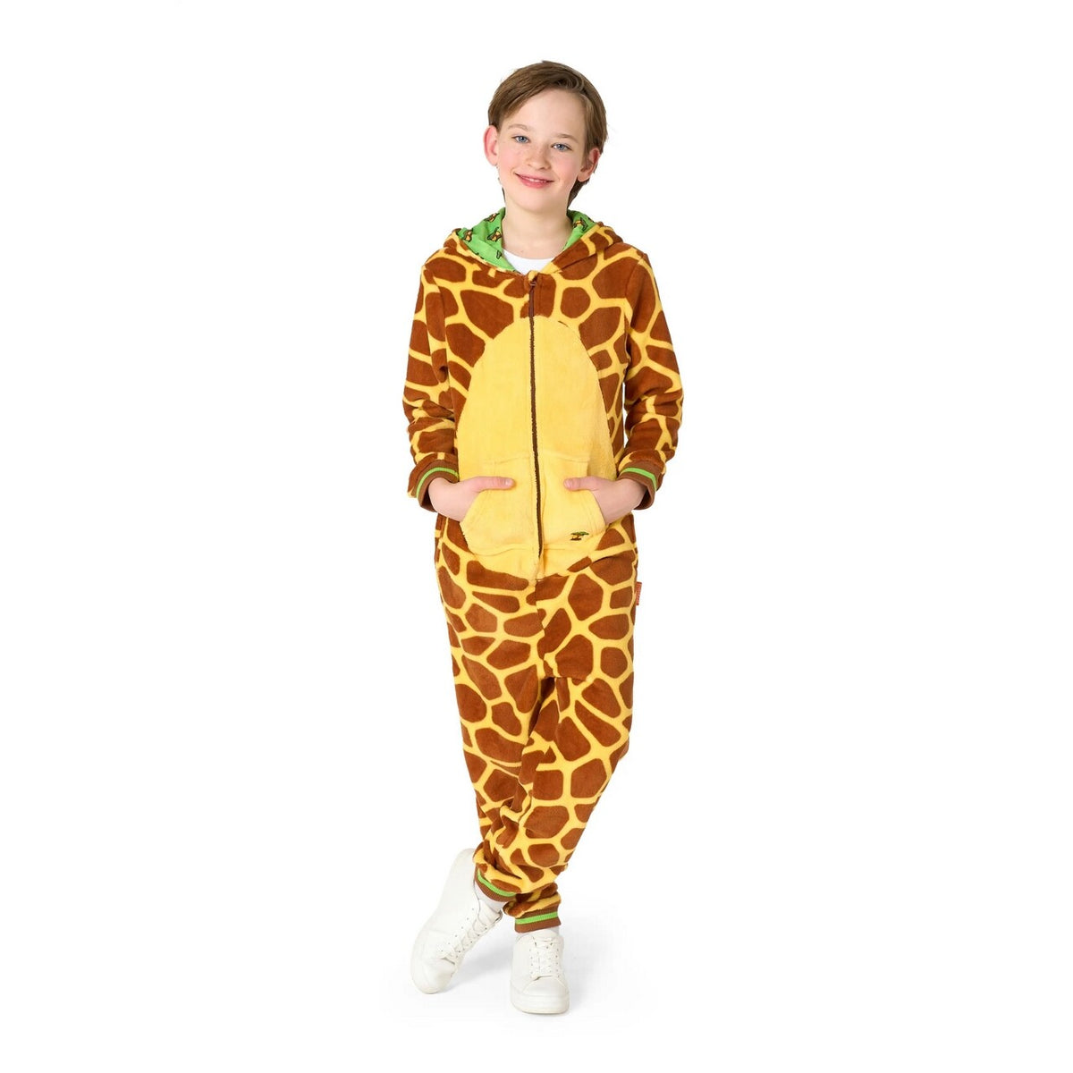 Op deze afbeelding zie je een Kostuums, van het merk Opposuits. Gina Giraffe Onesie Kind Kostuum