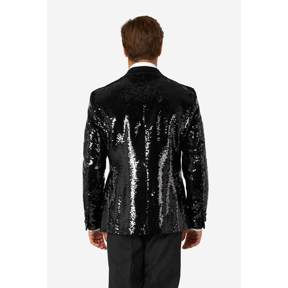 Op deze afbeelding zie je een Kostuums, van het merk Opposuits. Briliant Black Sequins Man
