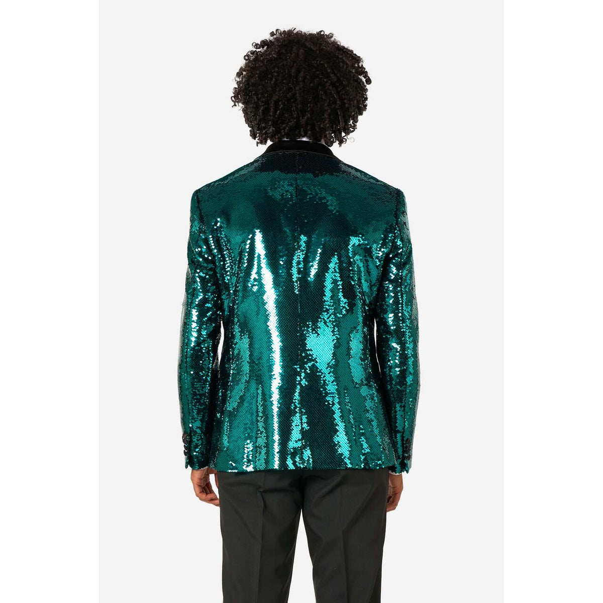 Op deze afbeelding zie je een Kostuums, van het merk Opposuits. Terrific Teal Sequins Man