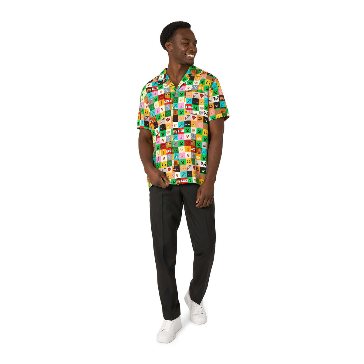 Op deze afbeelding zie je een Kostuums, van het merk Opposuits. Shirt Minecraft™ - Pixel Perfect Man