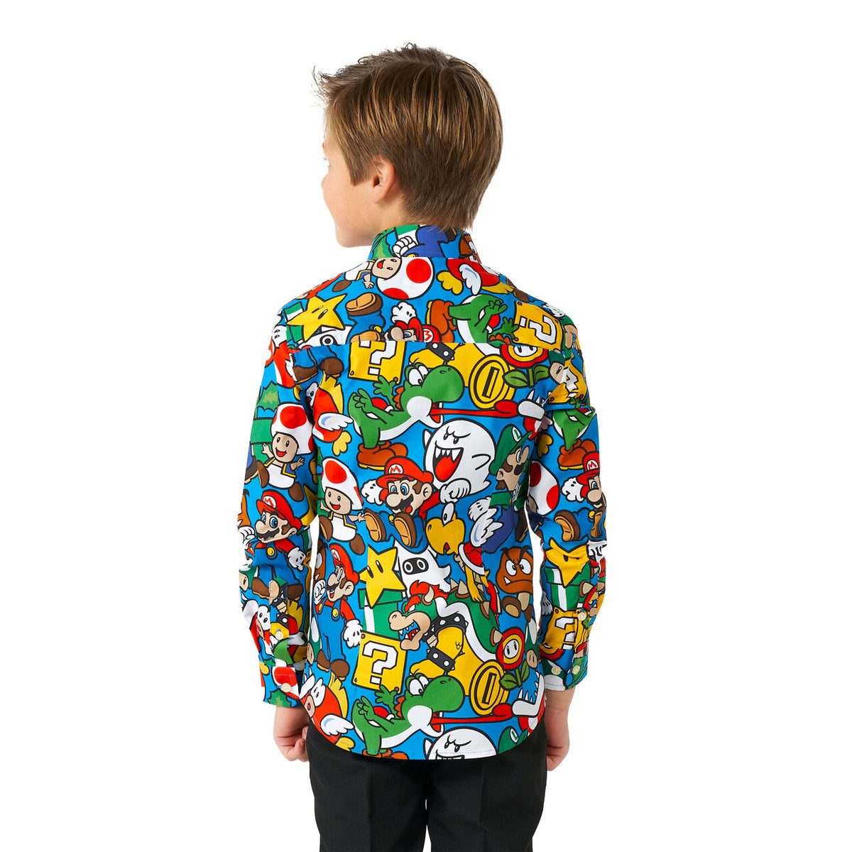 Op deze afbeelding zie je een Kostuums, van het merk Opposuits. Super Mario Ultimate Gamer Blouse Jongen