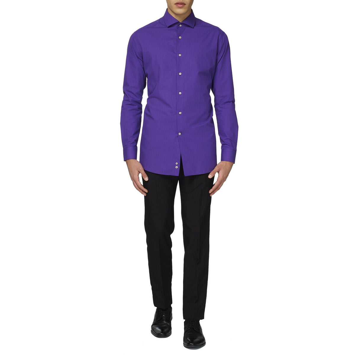 Op deze afbeelding zie je een Kostuums, van het merk Opposuits. Paars Purple Prince Overhemd Lange Mouwen Man