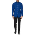 Chemise Bleu Marine Navy Royale Manches Longues Homme