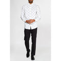 Chemise Blanche Motifs Sapins De Noël Subtile À Manches Longues Homme