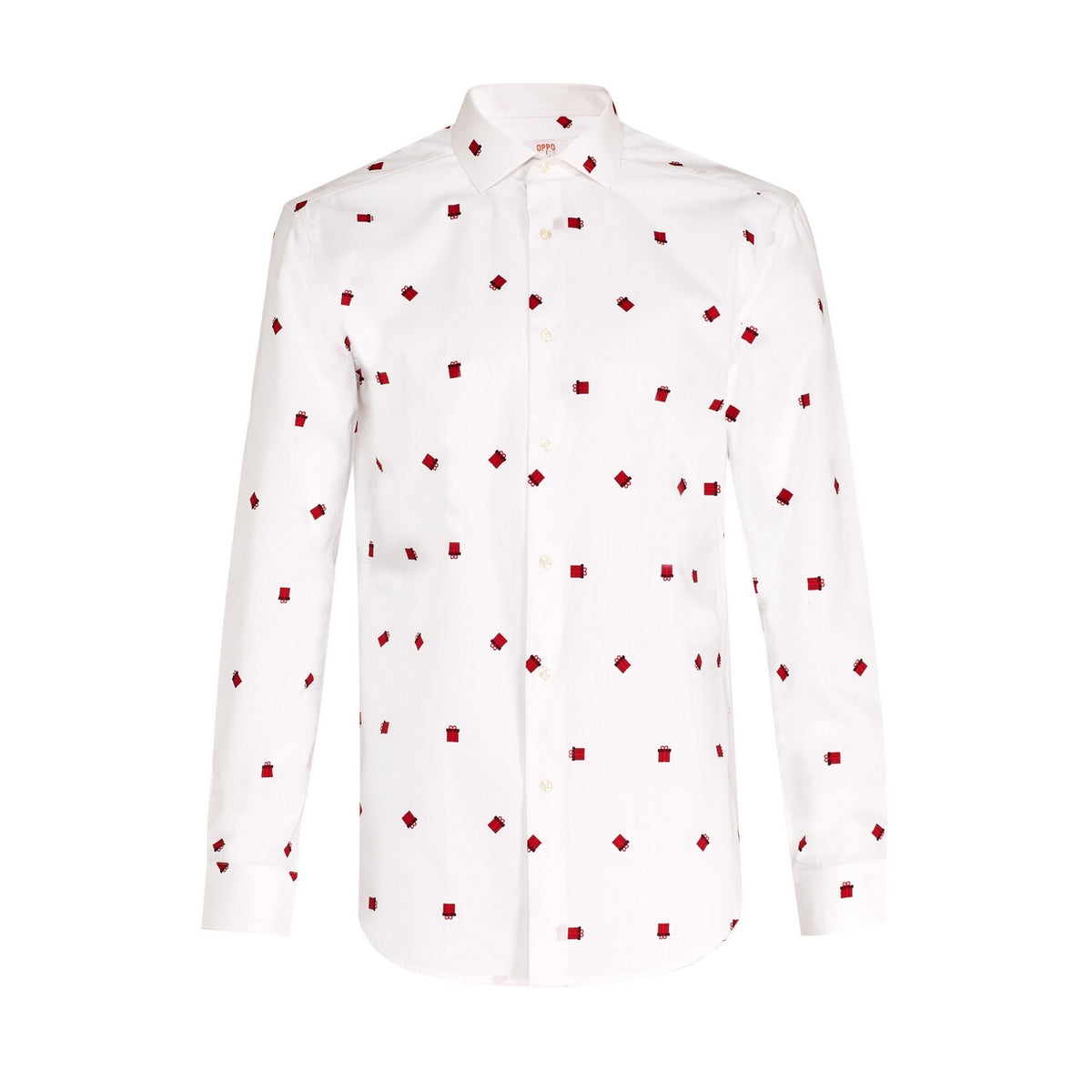 Op deze afbeelding zie je een Kostuums, van het merk Opposuits. Subtiele Kerstcadeaus Overhemd Wit Met Lange Mouwen Man