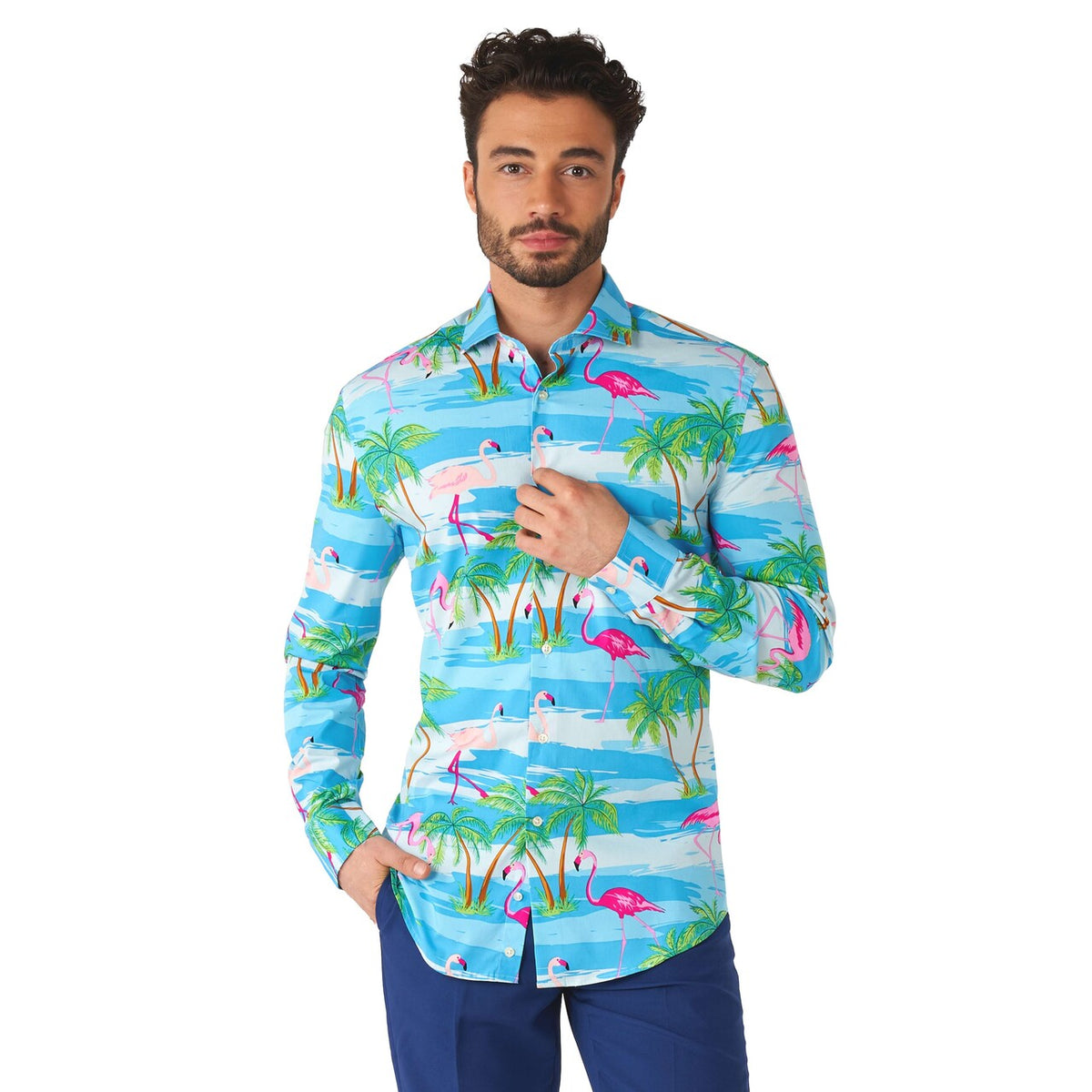 Op deze afbeelding zie je een Kostuums, van het merk Opposuits. Shirt Ls Flaminguy Man