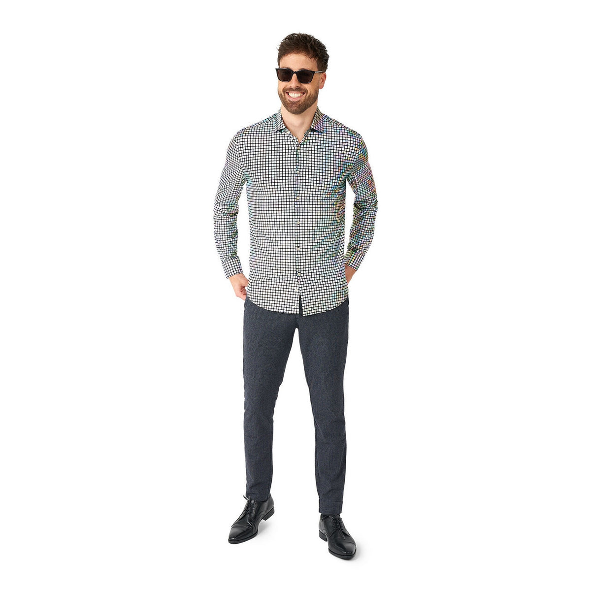 Op deze afbeelding zie je een Kostuums, van het merk Opposuits. Geruite Discoballer Overhemd Man